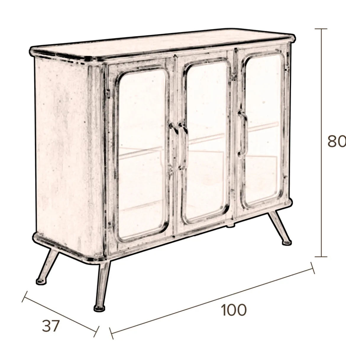 Dressoir vintage metaal - Dutchbone Denza