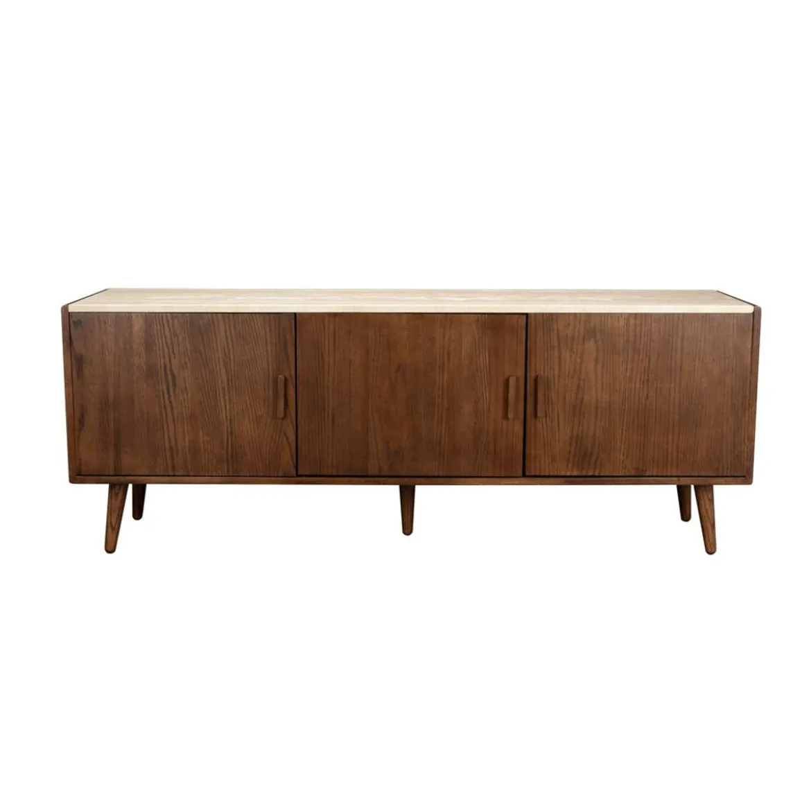 Dressoir walnoot en travertin - Dutchbone Arda