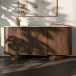 Dressoir walnoot met travertin - Bodio Sora