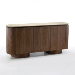Dressoir walnoot met travertin - Bodio Sora