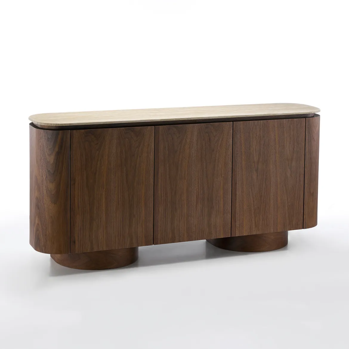 Dressoir walnoot met travertin - Bodio Sora