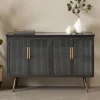 Dressoir zwart met ribbelglas - Kare Design Gomera
