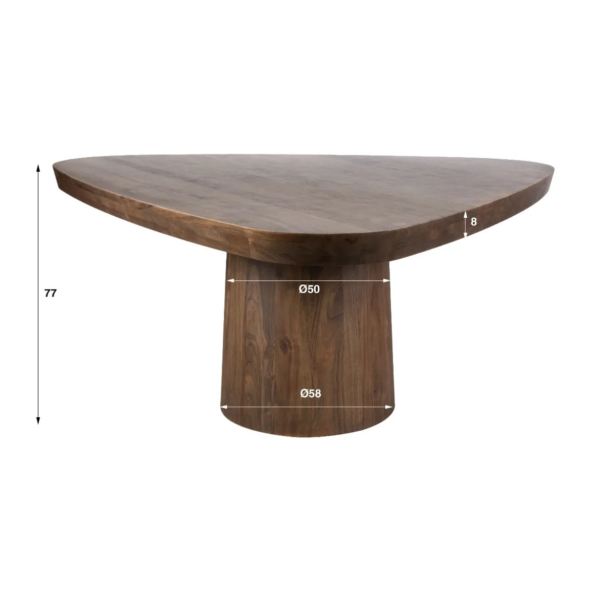 Driehoekige eettafel acaciahout - Giani Arcadia