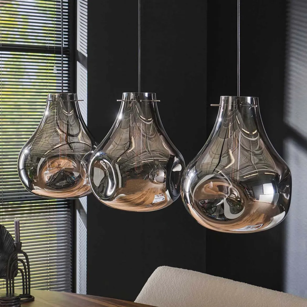 Druppel hanglamp gebogen glas - Santa Dent Glass