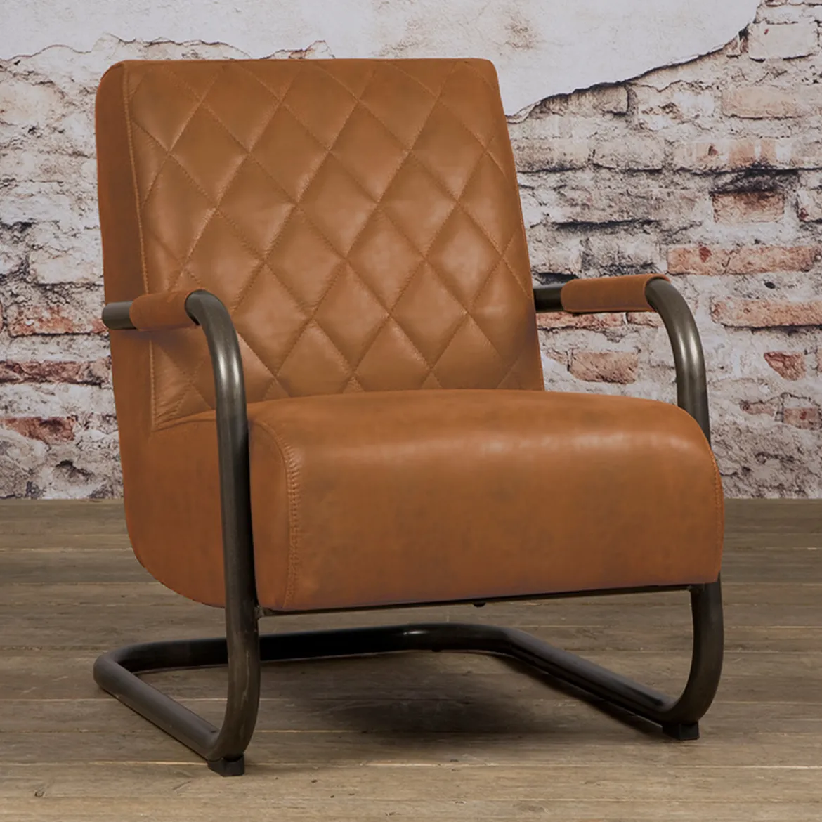 Ecoleer fauteuil met ruitstiksel - Tower Living Civo
