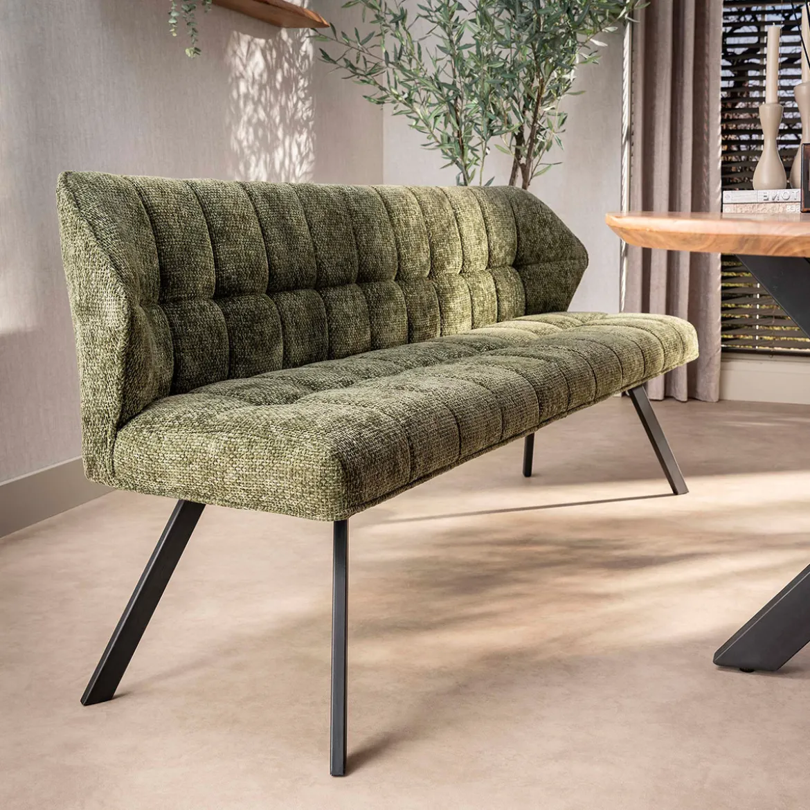 Eetkamerbank raster velvet - Giani Raster