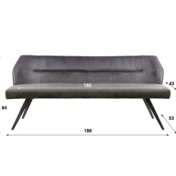Eetkamerbank zachte stof - Giani Pull