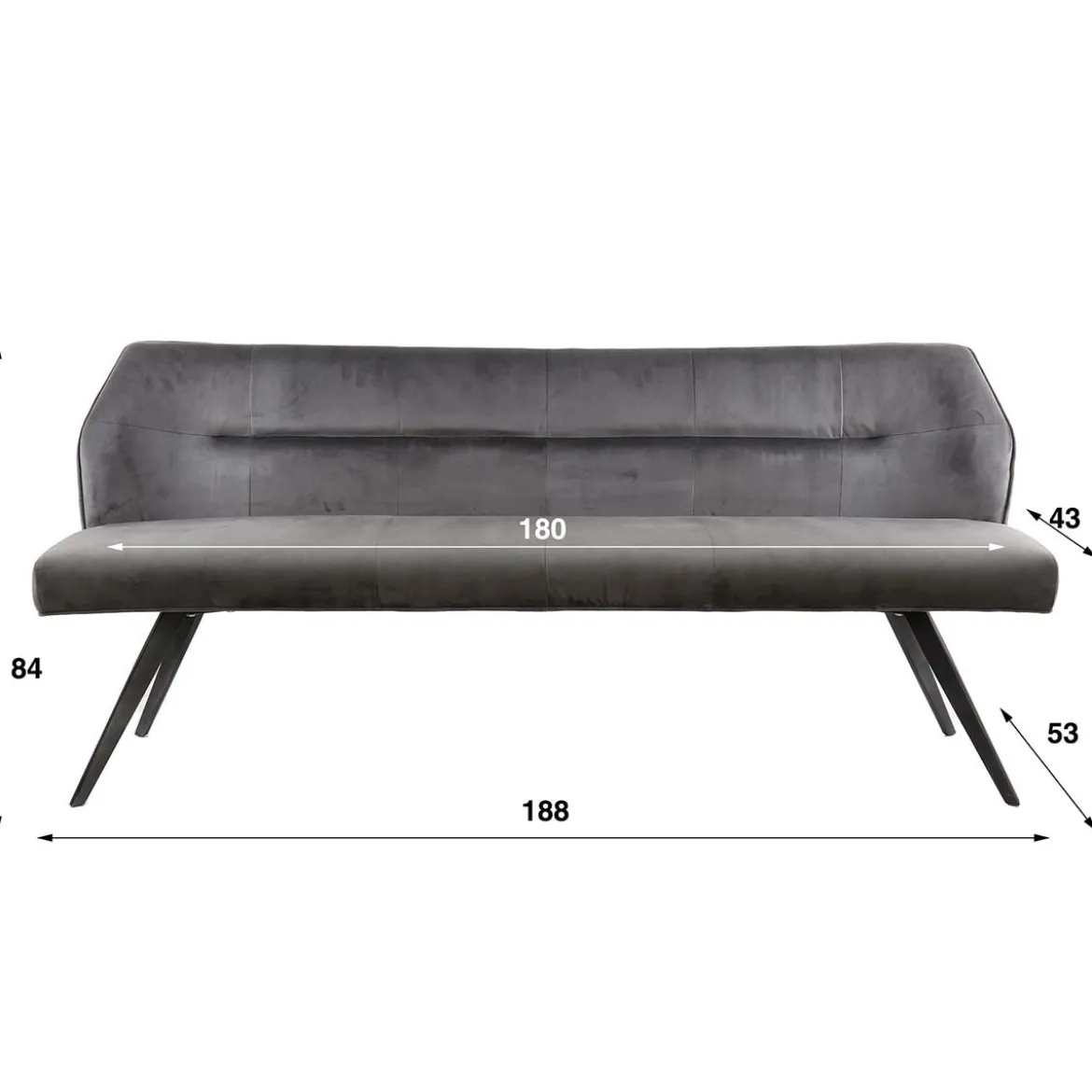 Eetkamerbank zachte stof - Giani Pull