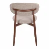 Eetkamerstoel walnoot met beige stof - Bodio Aimee