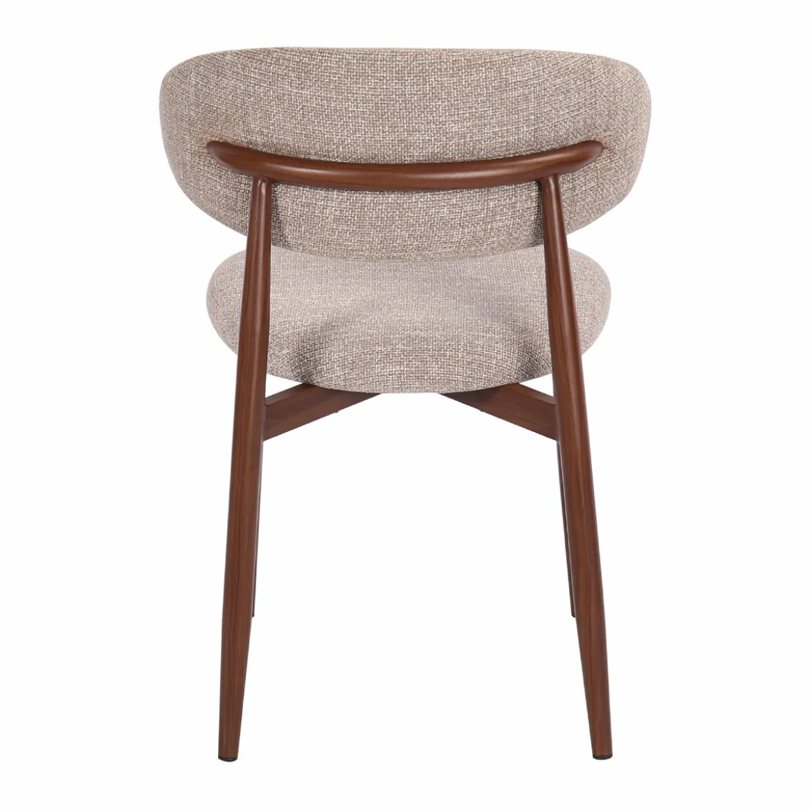 Eetkamerstoel walnoot met beige stof - Bodio Aimee