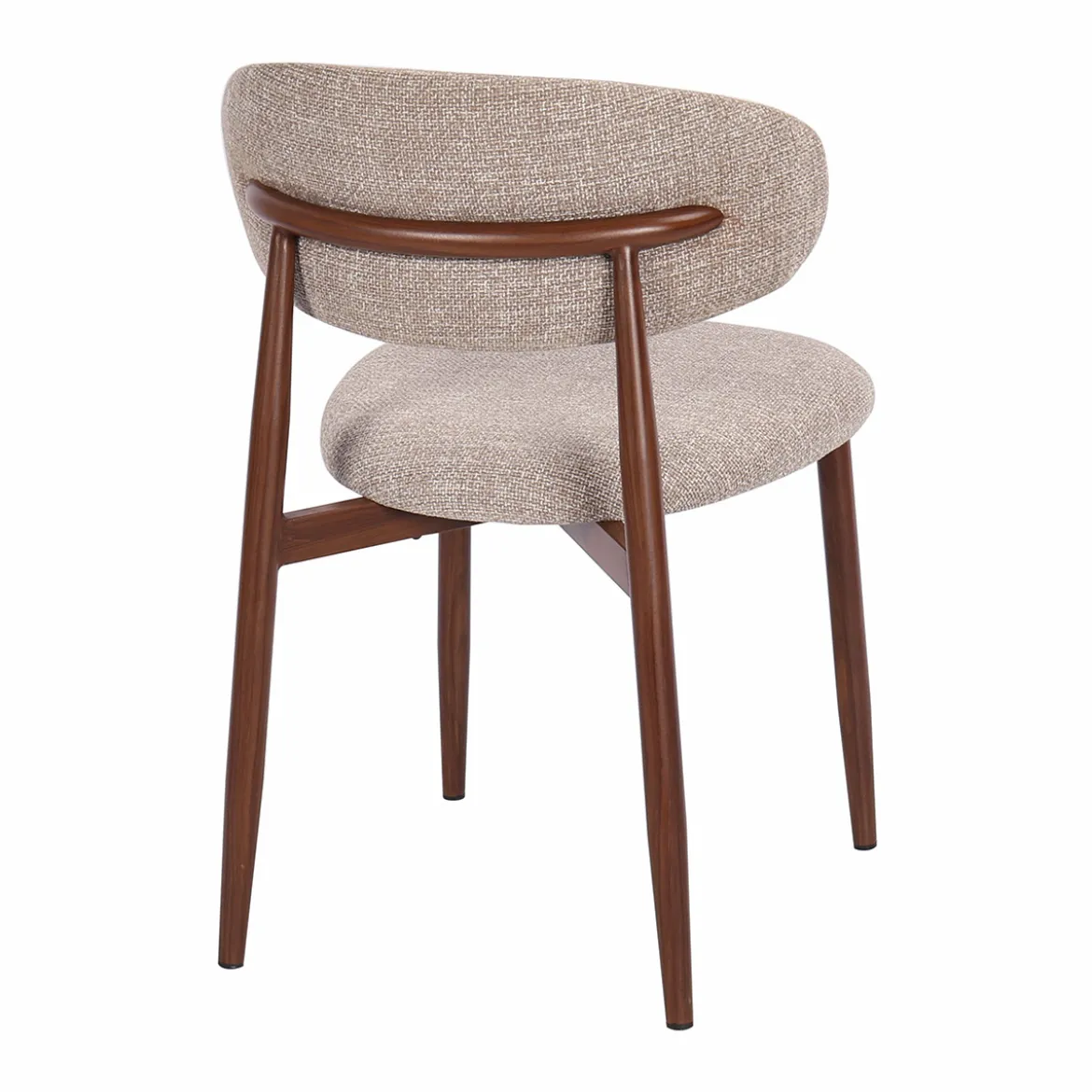 Eetkamerstoel walnoot met beige stof - Bodio Aimee