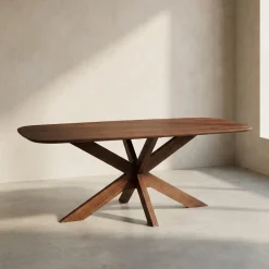 Eettafel bruin hout met spinpoot - Bodio Ivy Wood