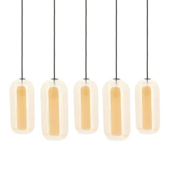 Eettafel hanglamp amberglas - By-Boo Shona Rectangular