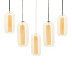 Eettafel hanglamp amberglas - By-Boo Shona Rectangular