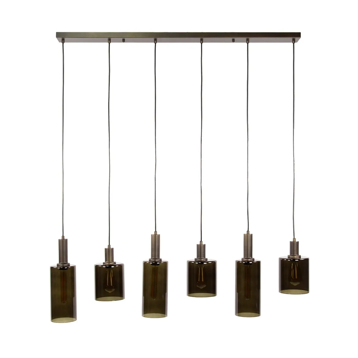 Eettafel hanglamp brons glas - Santa Sepiora