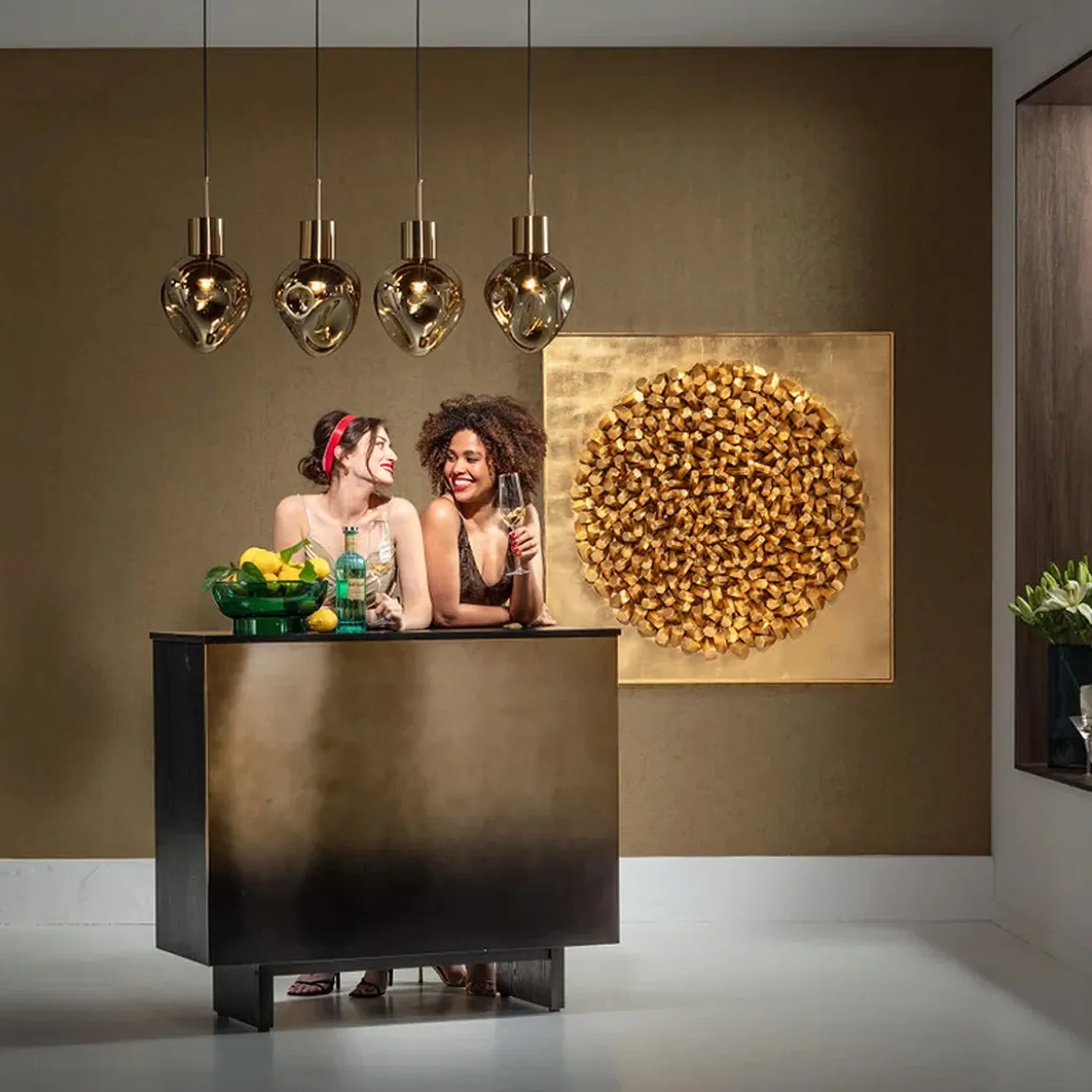 Eettafel hanglamp gedeukt glas - Kare Design Supernova Dough