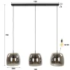 Eettafel hanglamp grijs rook glas - Santa Drift Glass