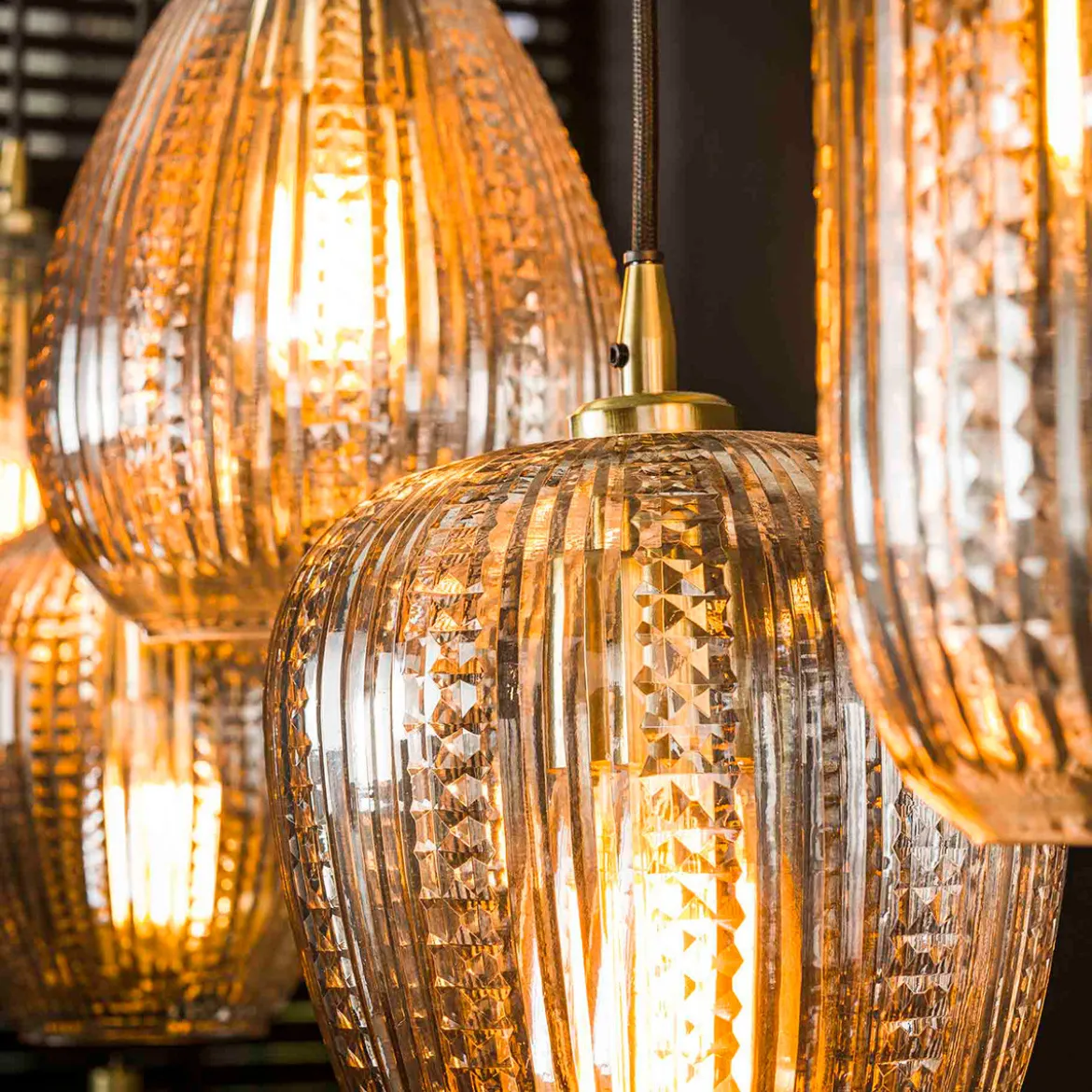 Eettafel hanglamp klassiek - Santa Diamond Grain