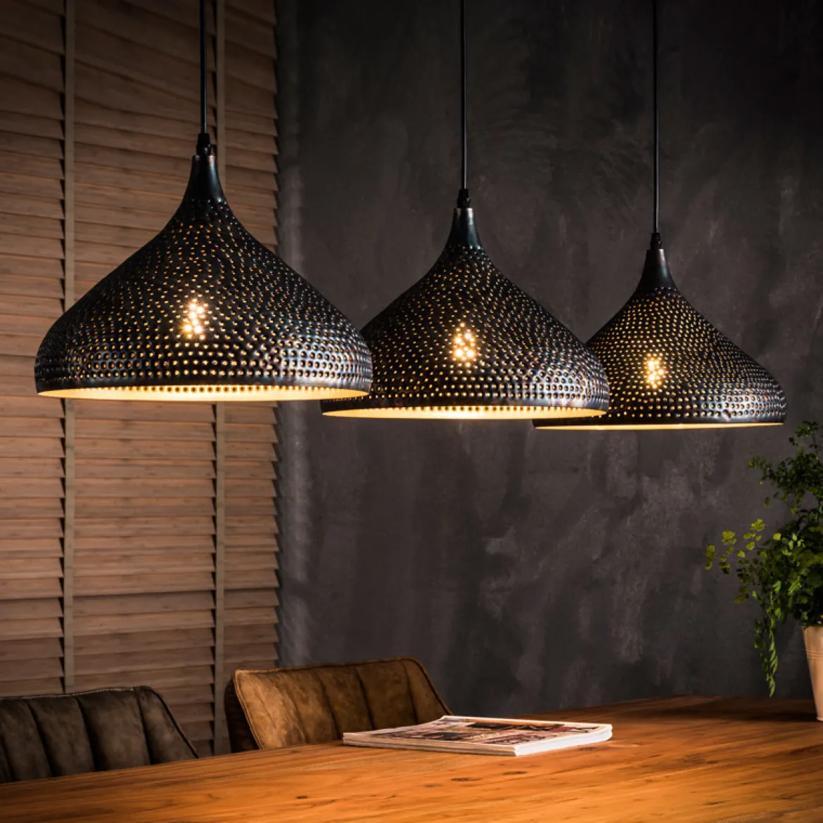 Eettafel hanglamp met gaatjes - Santa Punch