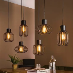 Eettafel hanglamp met open kappen - Santa Mix Metal