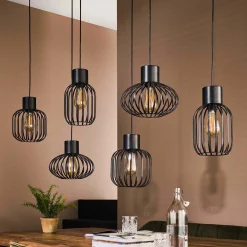 Eettafel hanglamp met open kappen - Santa Mix Metal