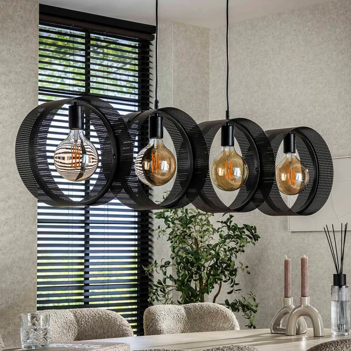 Eettafel hanglamp rond metaal gaas - Santa Ring