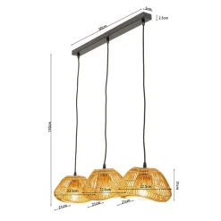 Eettafel hanglamp wabi sabi rotan - Kare Design Aloha Drop Quattro