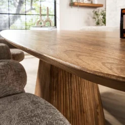 Eettafel hout met ribbelpoot - Giani Wave