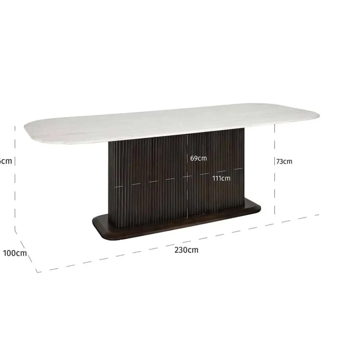 Eettafel marmer en donker hout - Richmond Interiors Mayfield