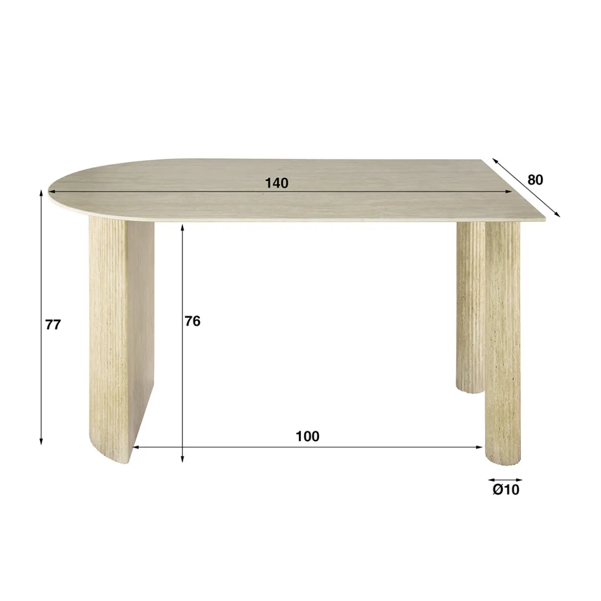Eettafel met een keramiek blad - Giani Romano