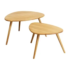 Eiken bijzettafels organisch - Kare Design Vigo