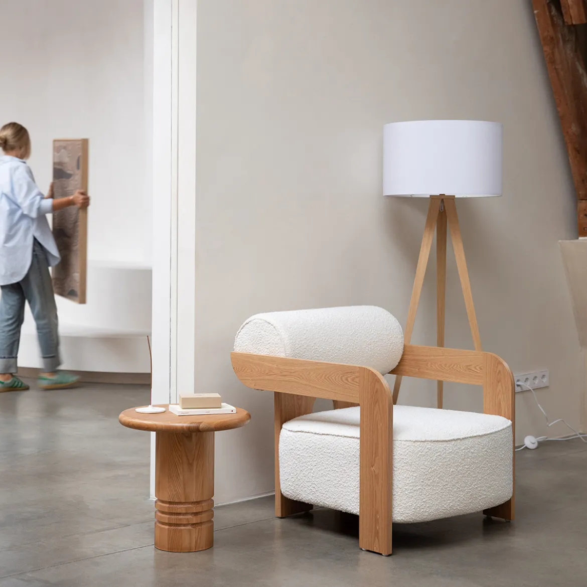 Eiken fauteuil modern design - Zuiver Oolong