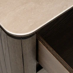 Eiken nachtkastje met travertine - Richmond Interiors Ritz