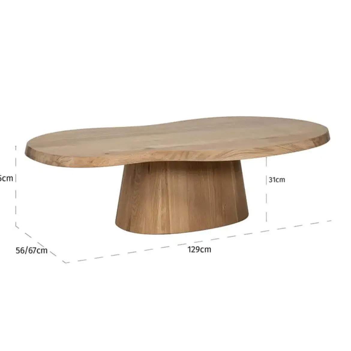Eiken salontafel organische vorm - Richmond Interiors Riva