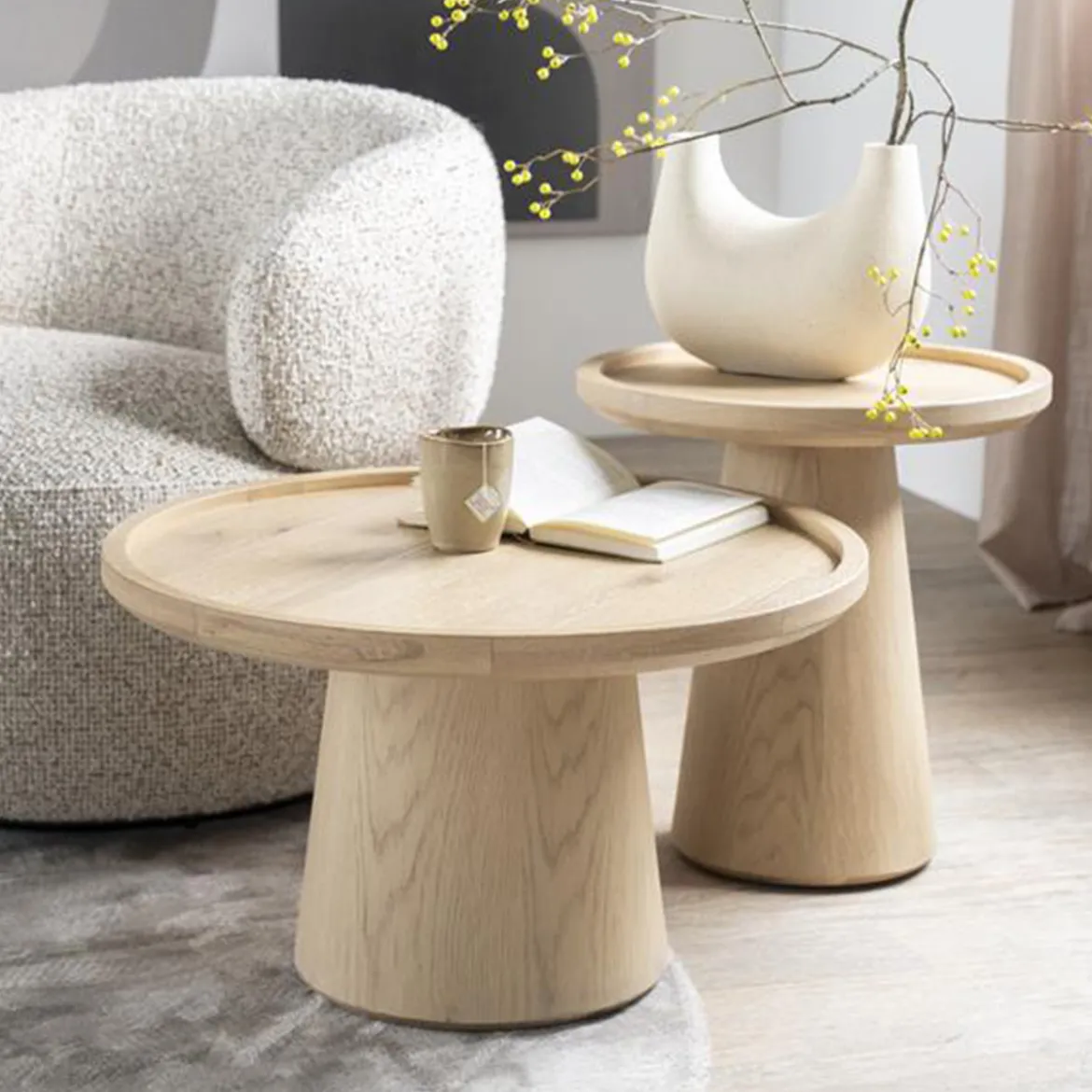Eiken salontafel rond - Eleonora Leia