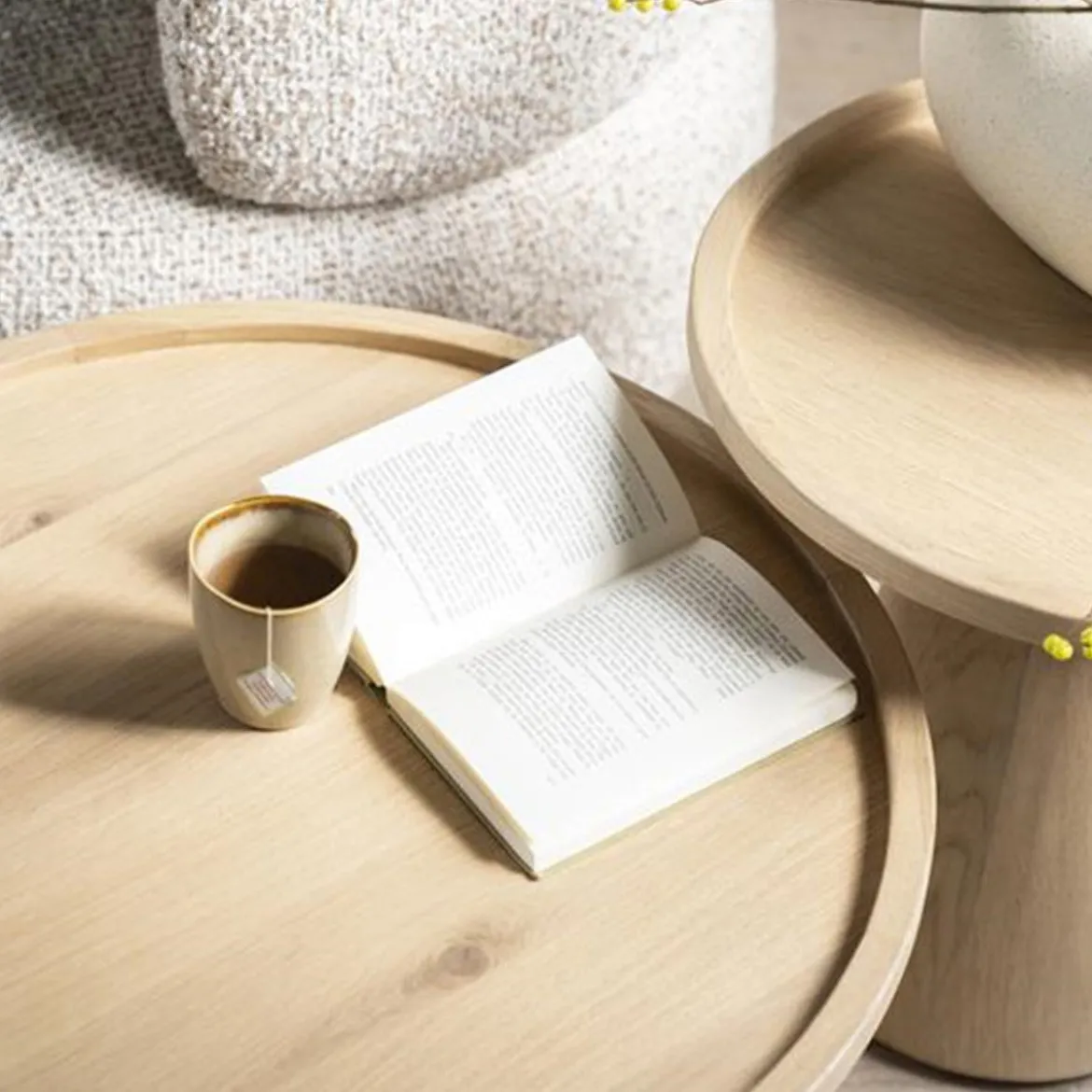 Eiken salontafel rond - Eleonora Leia