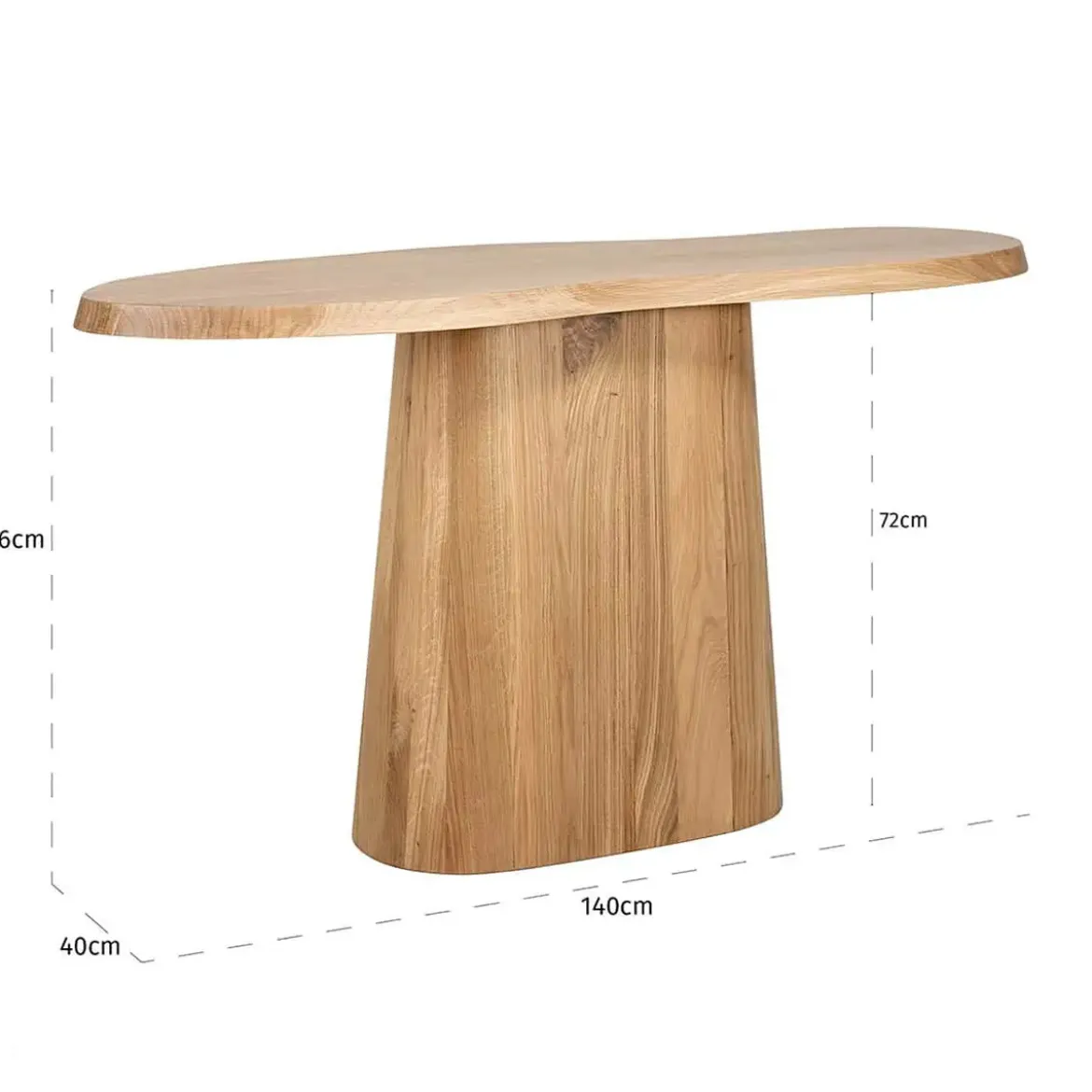 Eiken sidetable organische vorm - Richmond Interiors Riva