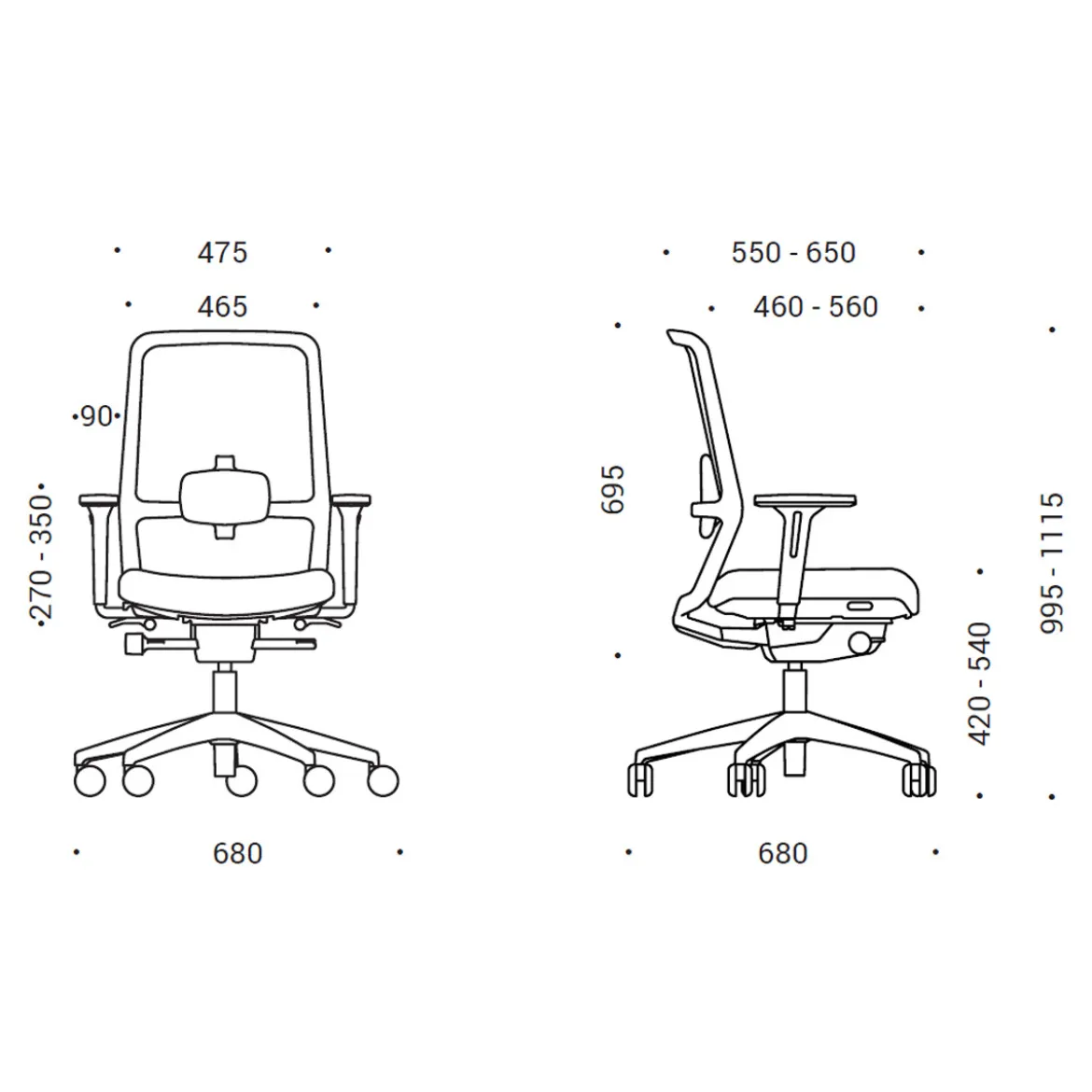 Ergonomische thuiswerk bureaustoel NEN 1335 - Lavis Wave