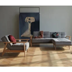Fauteuil met eiken armleuningen - Innovation Living Dublexo Frej Natural