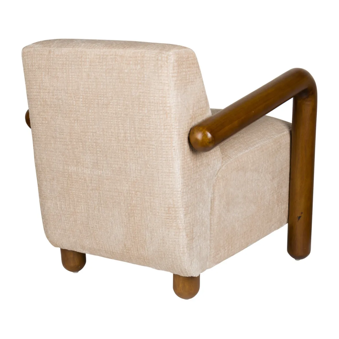 Fauteuil met houten armleuning - Dutchbone Robinson