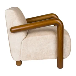 Fauteuil met houten armleuning - Dutchbone Robinson