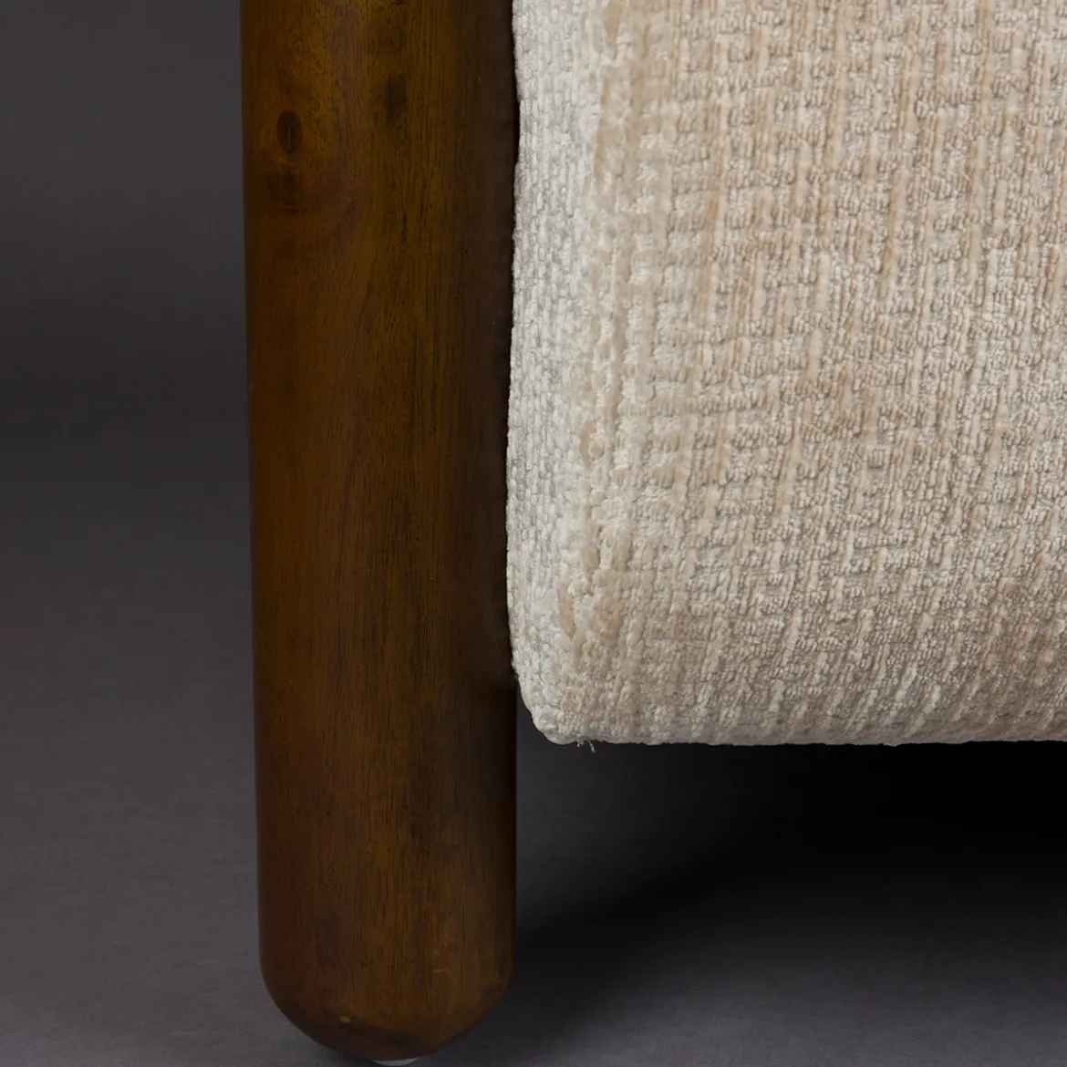 Fauteuil met houten armleuning - Dutchbone Robinson