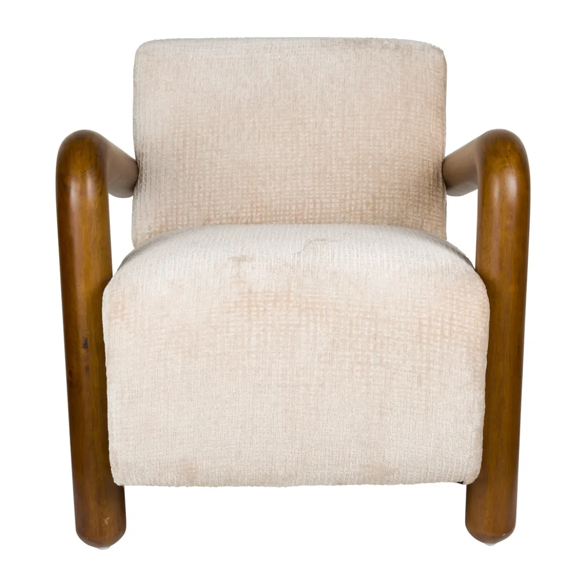 Fauteuil met houten armleuning - Dutchbone Robinson