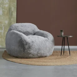 Fauteuil zachte vacht grijs - Bodio Fluff