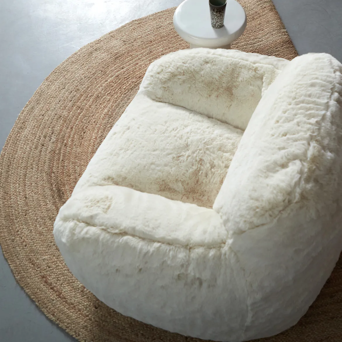 Fluffy fauteuil creme vacht - Bodio Fluff