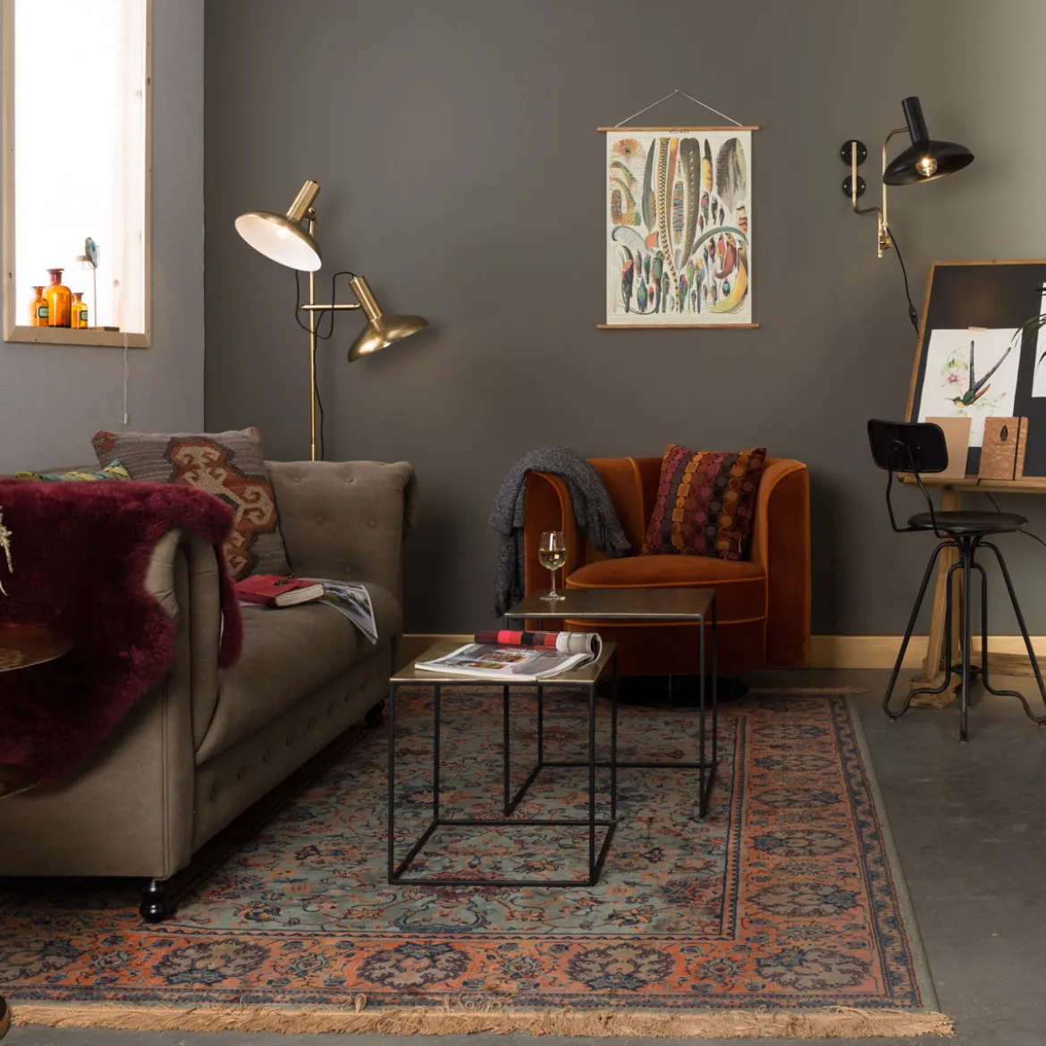 Fluwelen draaifauteuil - Dutchbone Flower