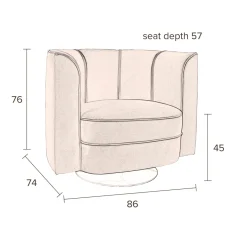 Fluwelen draaifauteuil - Dutchbone Flower