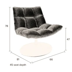 Fluwelen draaifauteuil - Dutchbone Bar Velvet