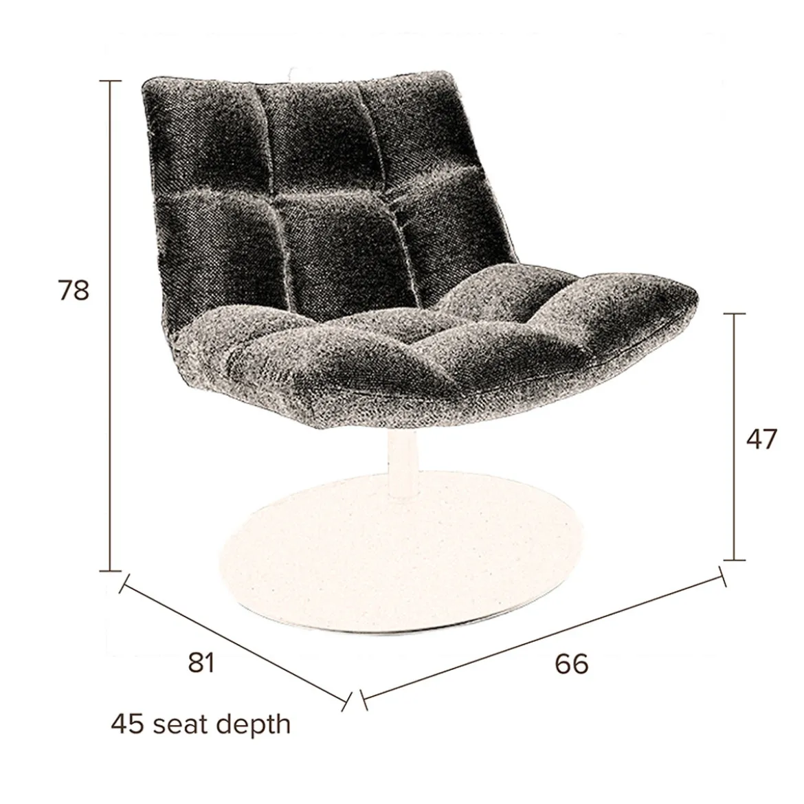 Fluwelen draaifauteuil - Dutchbone Bar Velvet