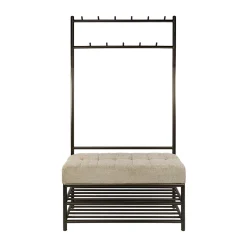 Garderobebank met brons frame en stof - Santa Luno